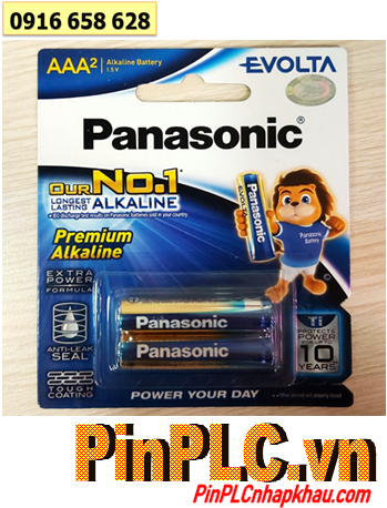 Pin Panasonic LR03EG/2B; Pin AAA 1.5v Panasonic Evolta LR03EG/2B Made in ThaiLand - Vỉ 2viên